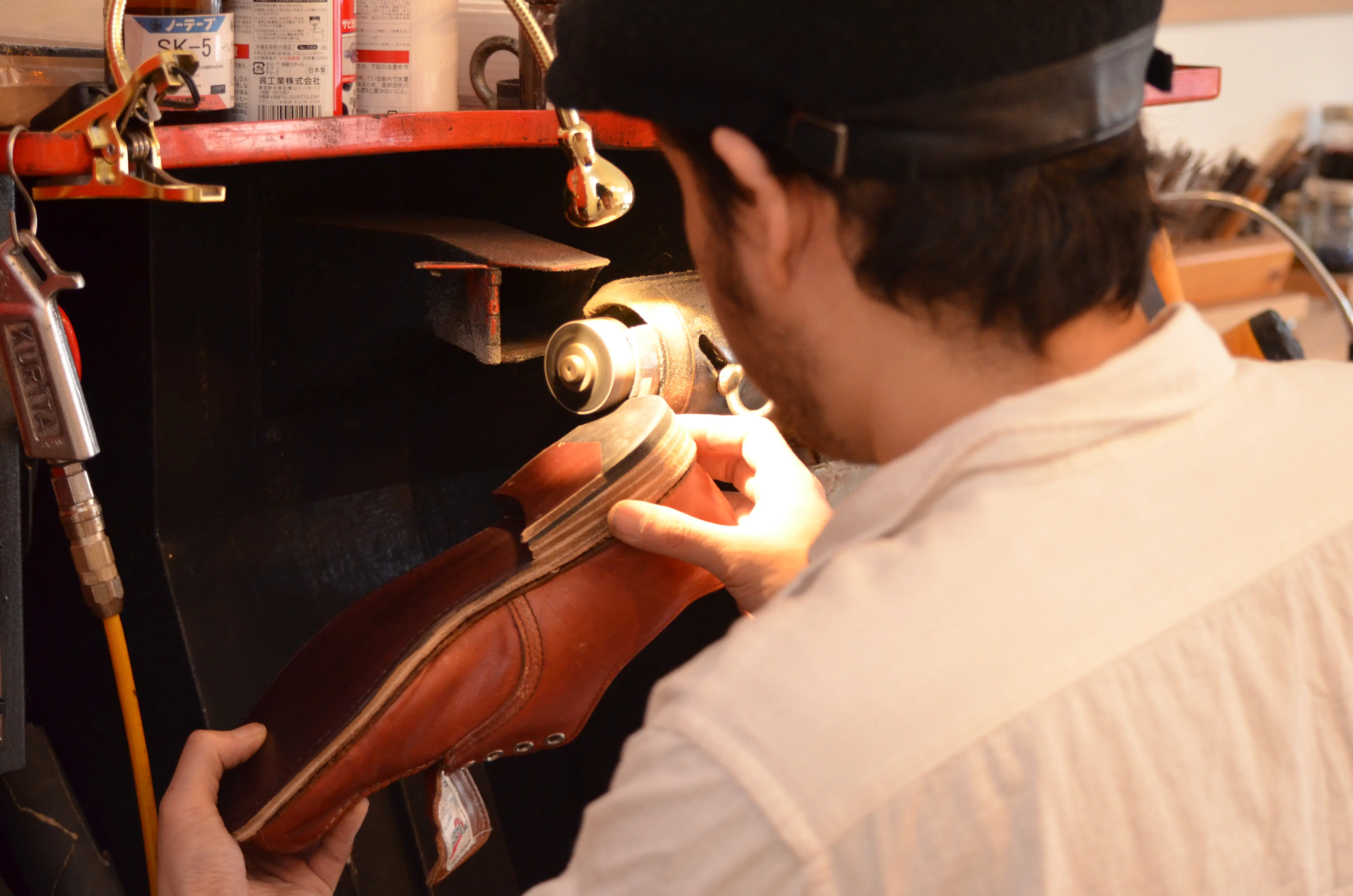 ヒールリフト面取り